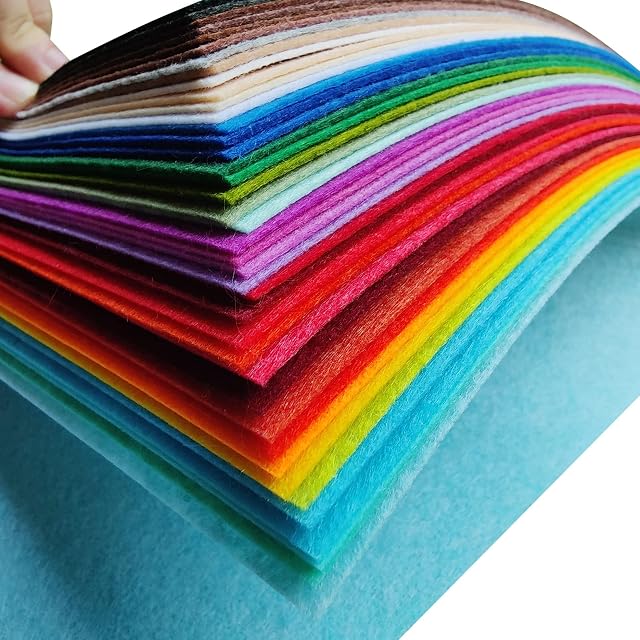 Foto 5 de 7 de Jtnohx Hojas de Fieltro Colores, Rígido Tela de Fieltro para Manualidades 15x15cm
