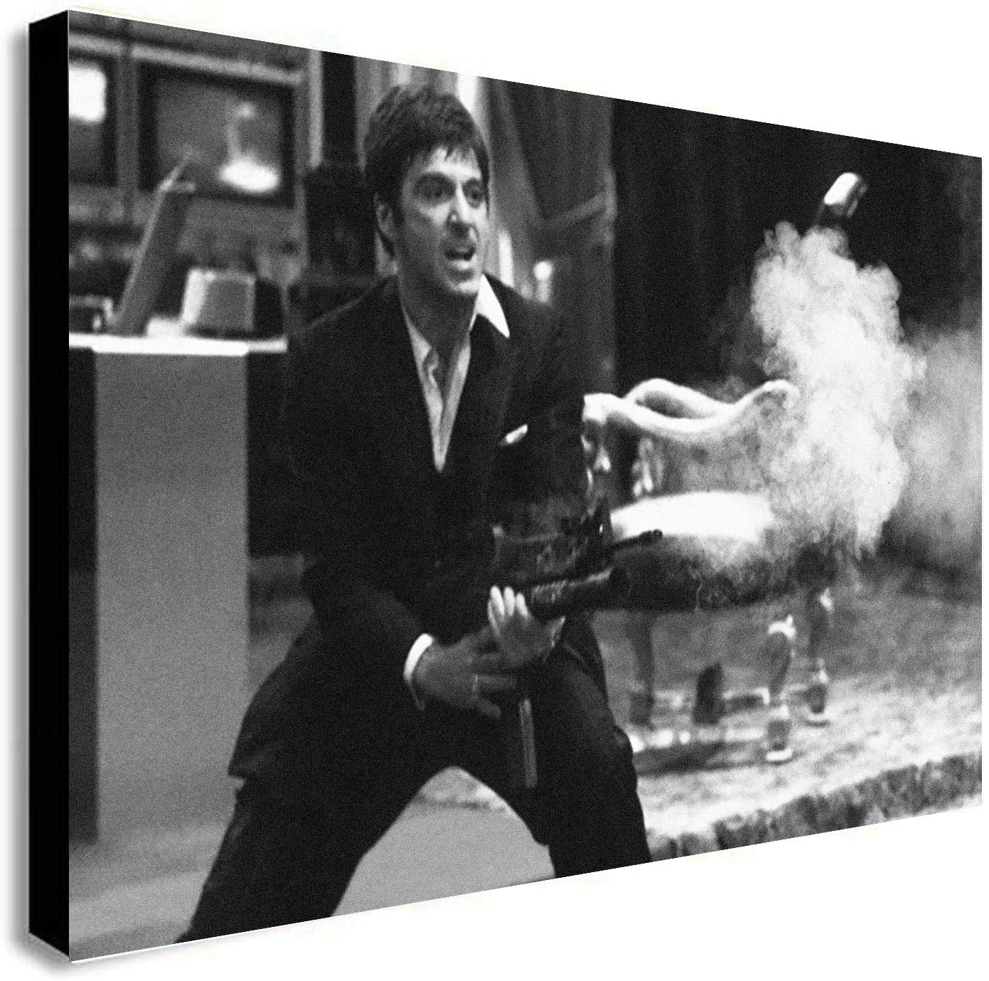 Fab CanvasScarface - Tony Montana - Canvas Wall Art Framed Print. Various Sizes (A3 16x12 inches)
