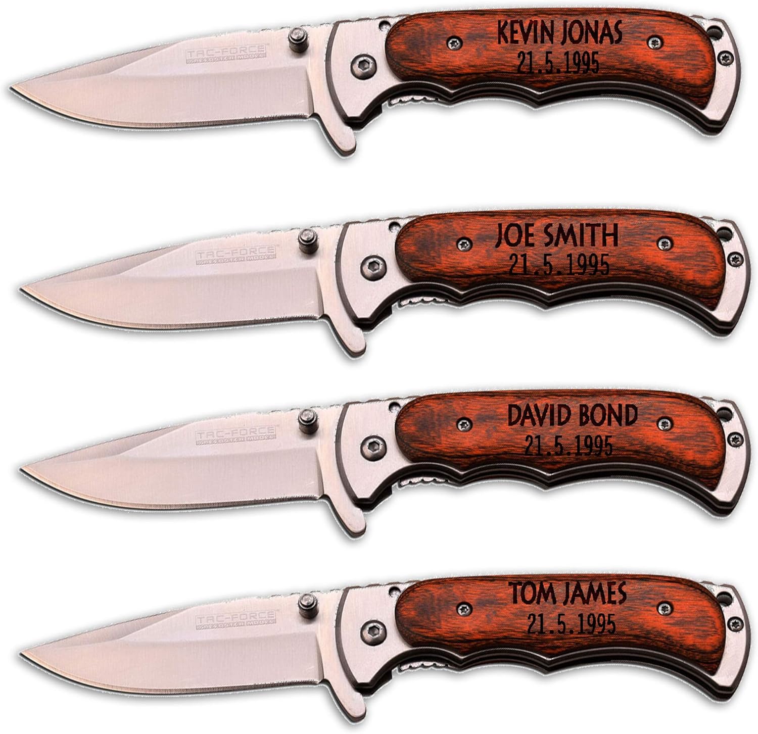 4x Personalized Steak Knives, Steak Knife Set, Groomsmen Gift, Wedding Party Gifts, Personalized Gifts Wood Handle Flatware Groomsman Gift