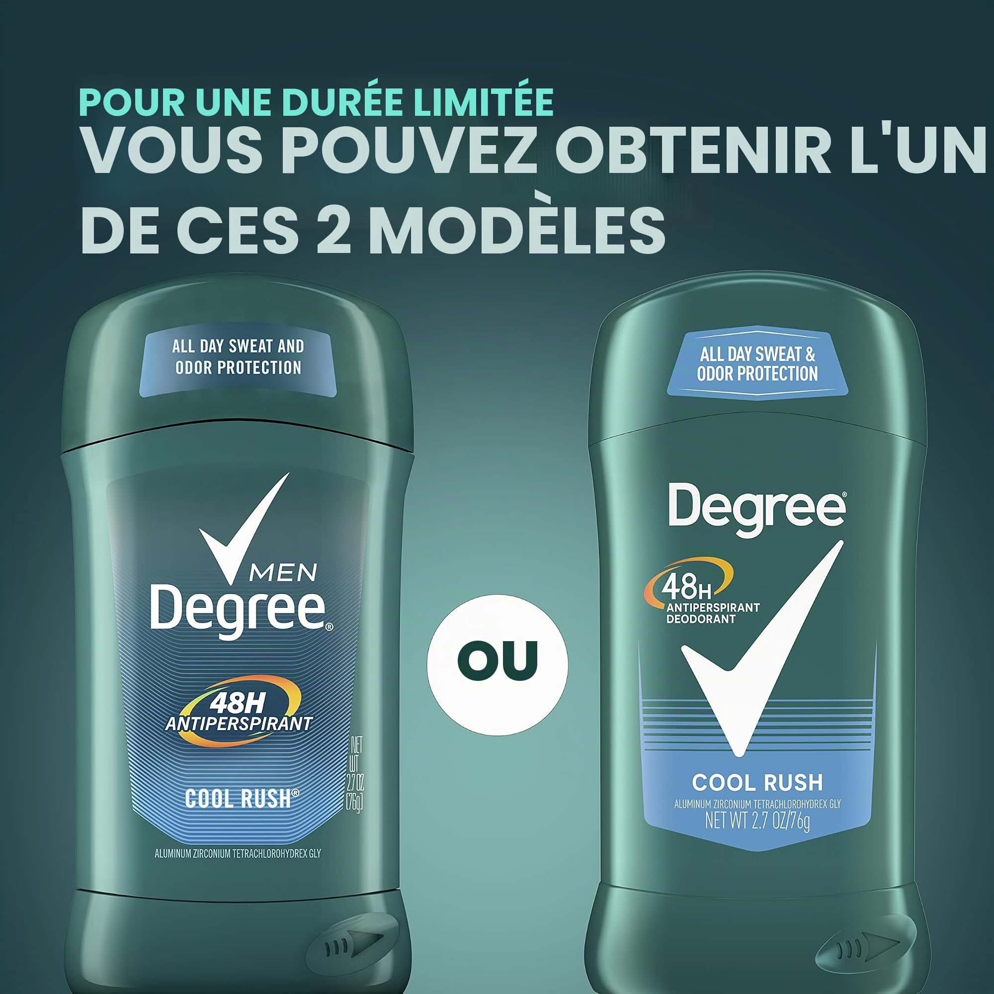 Degree Men Dry Protection 48 Hour Antiperspirant, Cool Rush 2.7 oz by Degree Men