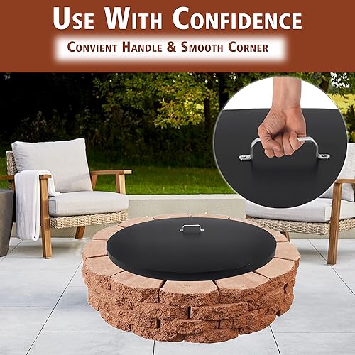 Miniatura 6 de Simond Store Cubierta para hoguera  Anillo de acero con tapa para ahumador de 36 pulgadas de diámetro  Tapa para brasero  0.079in de grosor  Tapa de