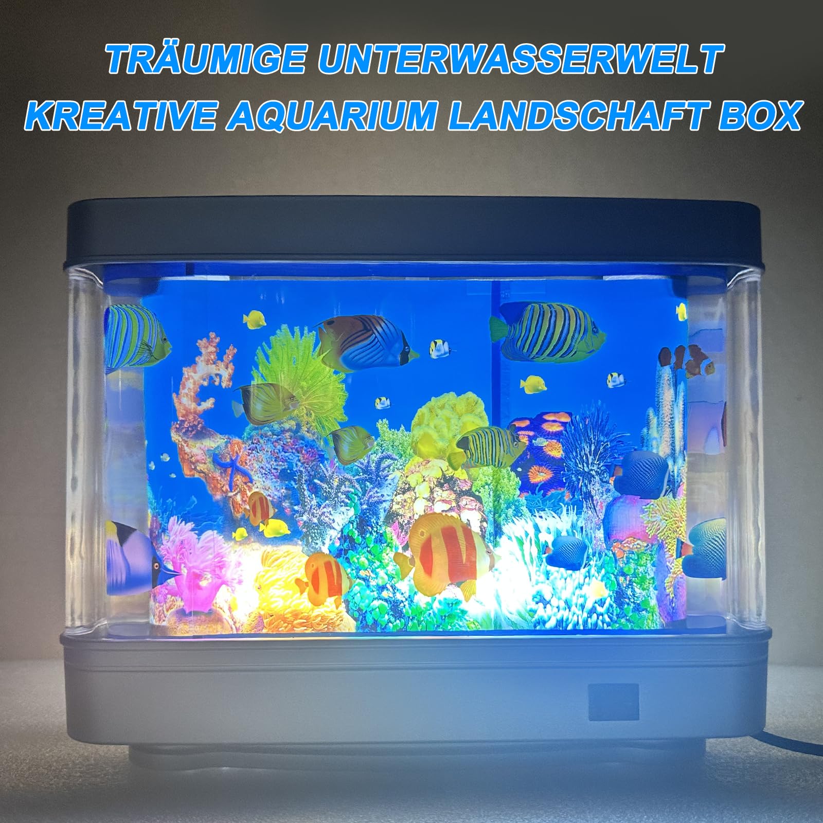 Led Dynamische Virtueller Fish Tank - KüNstliche Mini Aquarium Lampe lavalampe, Künstliches Aquarium Nachtlicht, Landschaft Ozean