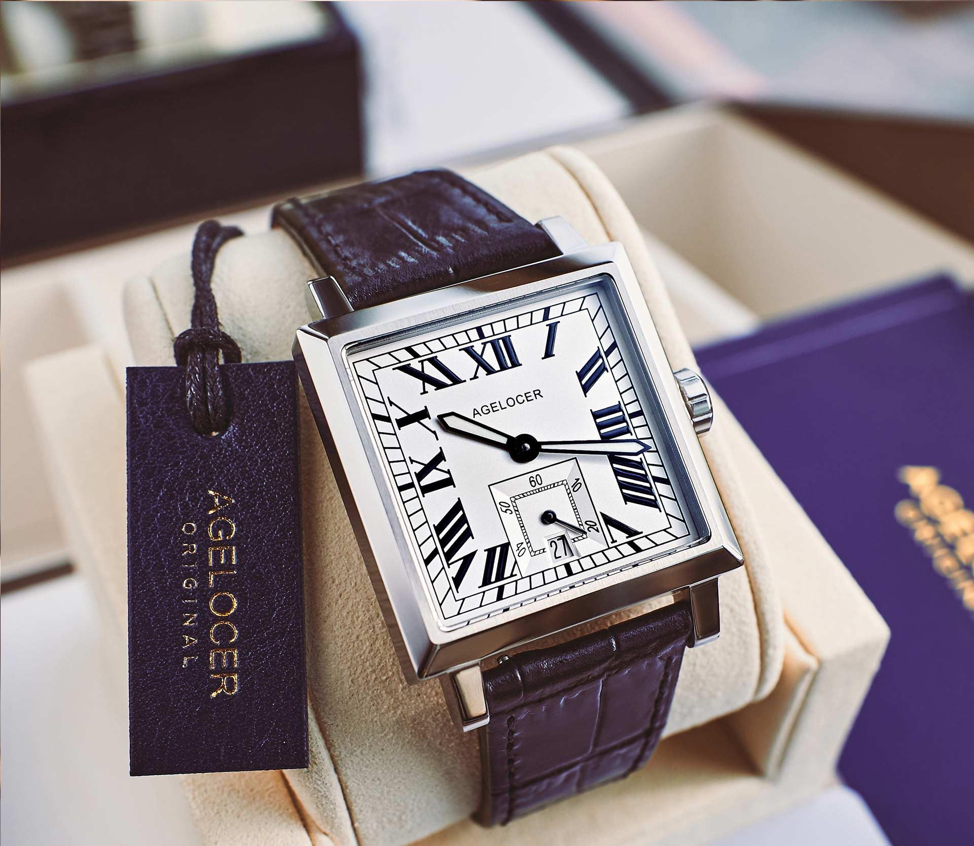 agelocer Uhren Herren mechanisch Analog Wasserdicht Armbanduhr Herren Mode Lässig Business Herrenuhr mit Kalender Uhr Geschenk für Männer (DE:3302A1)