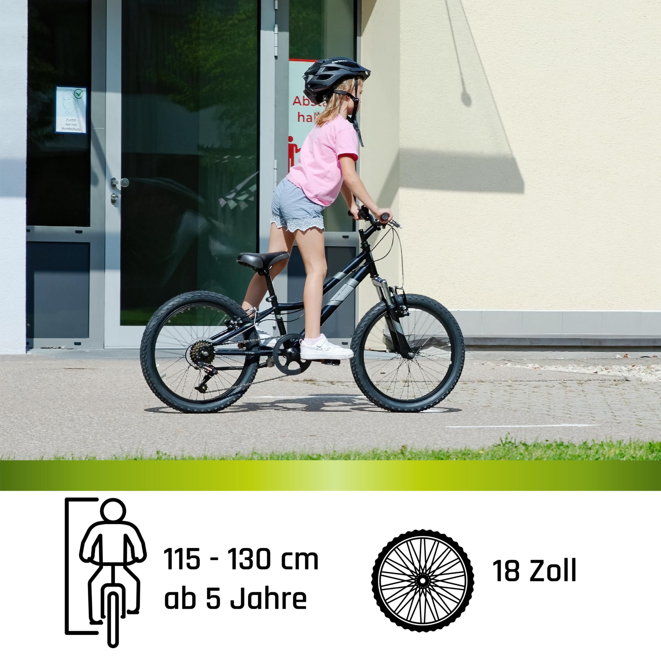 Galano Fahrrad Kinder ab 5 Jahre | Kinderfahrrad 115-130 cm für Mädchen und Jungen mit 7 Gang | 18 Zoll Mountainbike mit Federgabel | leichtes Hardtail Bike | GA20