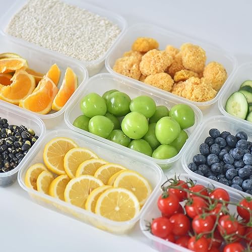 Miniatura 4 de Paquete de 50 recipientes de preparación de comidas de 26 onzas reutilizables para congelador, contenedor de almacenamiento de alimentos, contenedor