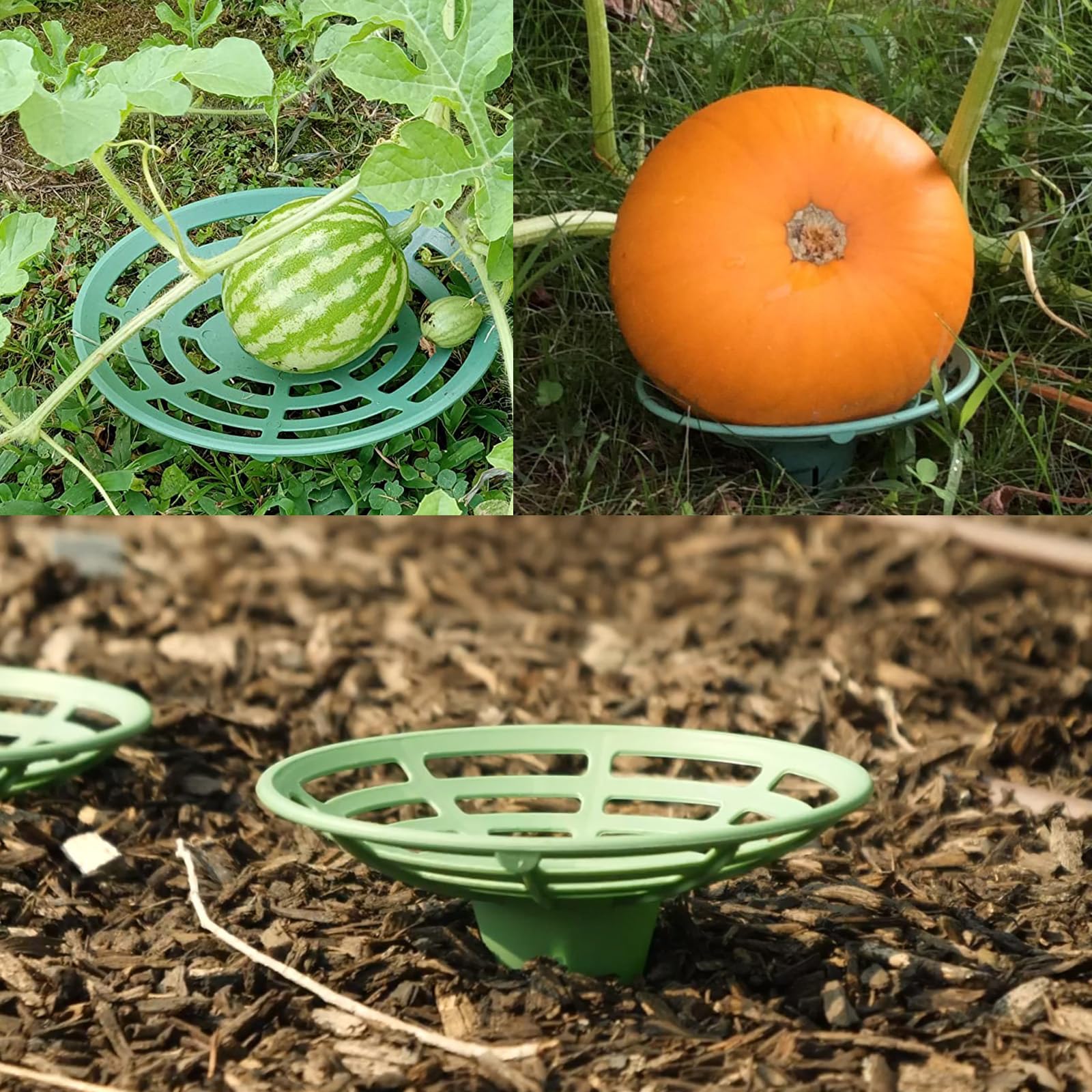 ANGTUO Melon Cradle 10 Pack Pumpkin Plant Support Garden Watermelon Protector Stand Squash Holder Growing Frame
