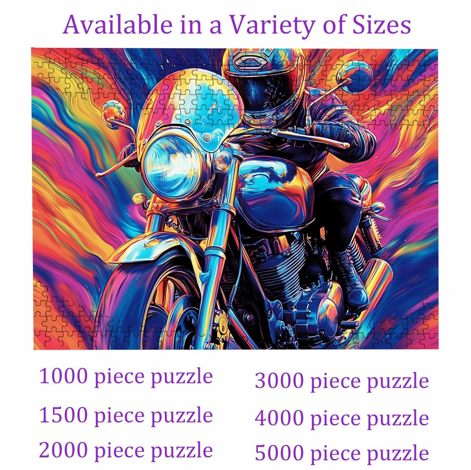 Puzzle astratto motociclo, Puzzle Adulti 3000 pezzi, Puzzles Legno con Squisita Scatola di Imballaggio, Rompicapo per Esperti con Incastro Perfetto, Stampa Alta Definizione, Regalo per Adulti W3H-656