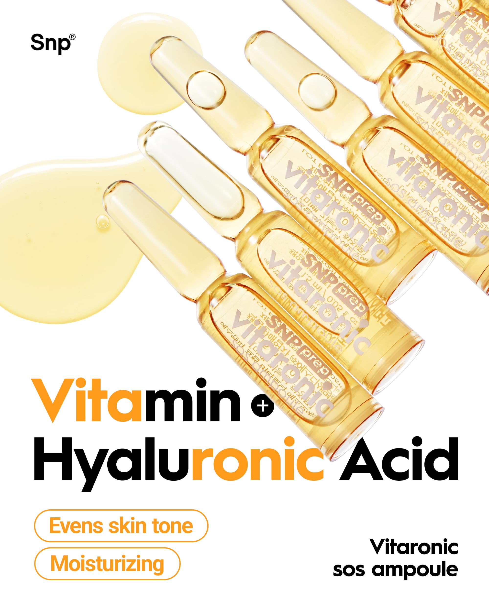 SNP Prep Vitaronic SOS Ampoule, Korean 7-Day Vitamin C Serum with Panthenol - Image 2