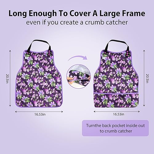 Miniatura 3 de Baberos para adultos con atrapamigajas, paquete de 3 baberos ajustables para comer, protectores de ropa para adultos, impermeables, lavables, babero