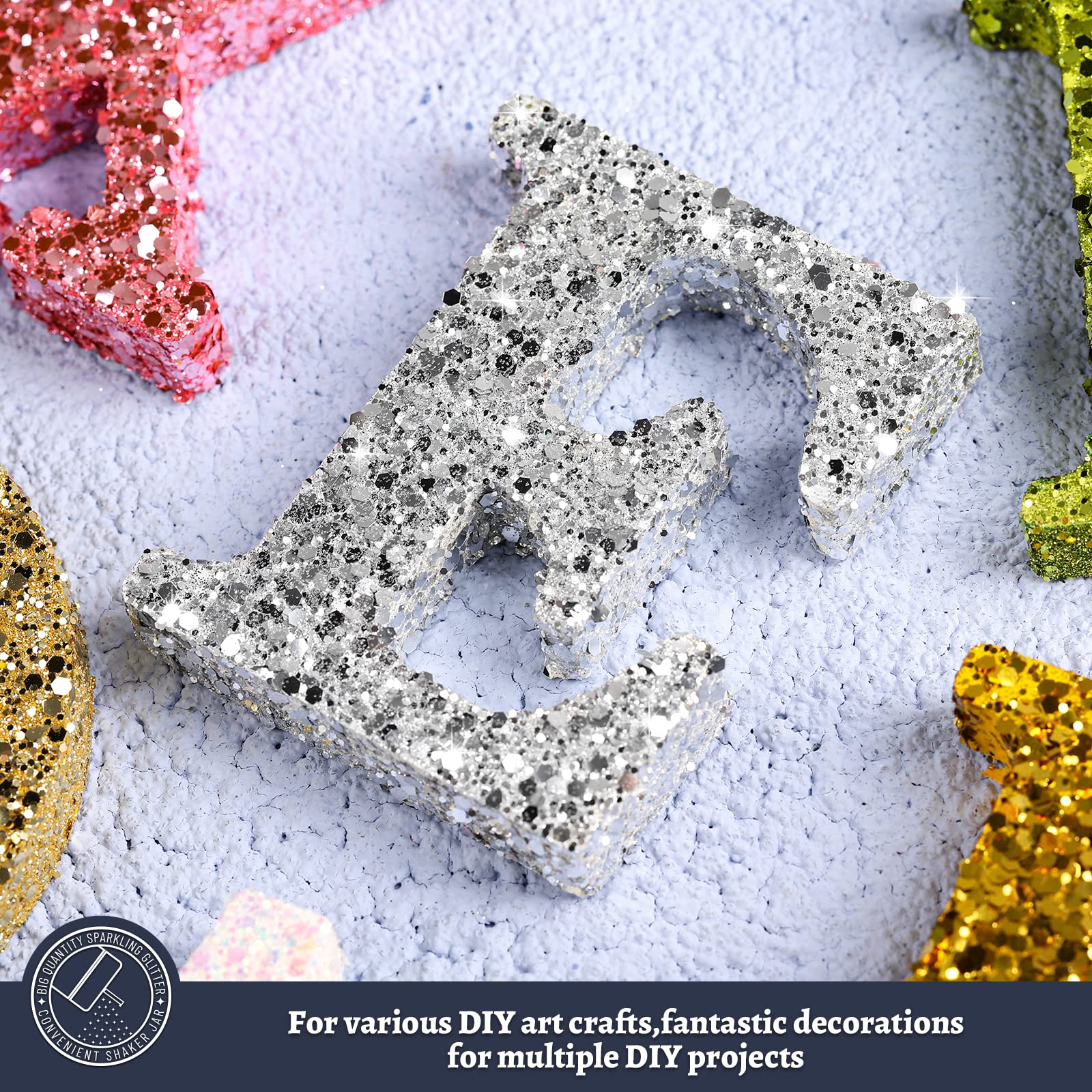 LEOBRO Silver Chunky Metallic Glitter for Resin Crafts Epoxy, Nail Art, DIY Tumbler Painting - 0.25/1/3mm - Image 4