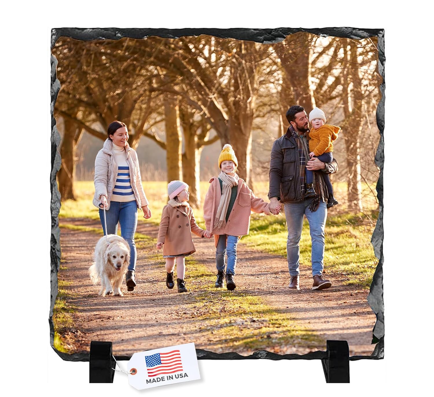 LOUISMIAA Personalized Picture Frame Custom Photo Stone Rock Slate Plaque Frames, Customized Gifts for Mothers Fathers Day Valentine's Day Wedding