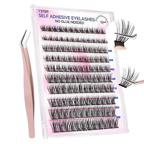 BEPHOLAN ZBP08 120B KIT 10-16MM - racimos de pestañas autoadhesivas, no necesita pegamento, paquete de racimos de pestañas reutilizables con pinzas