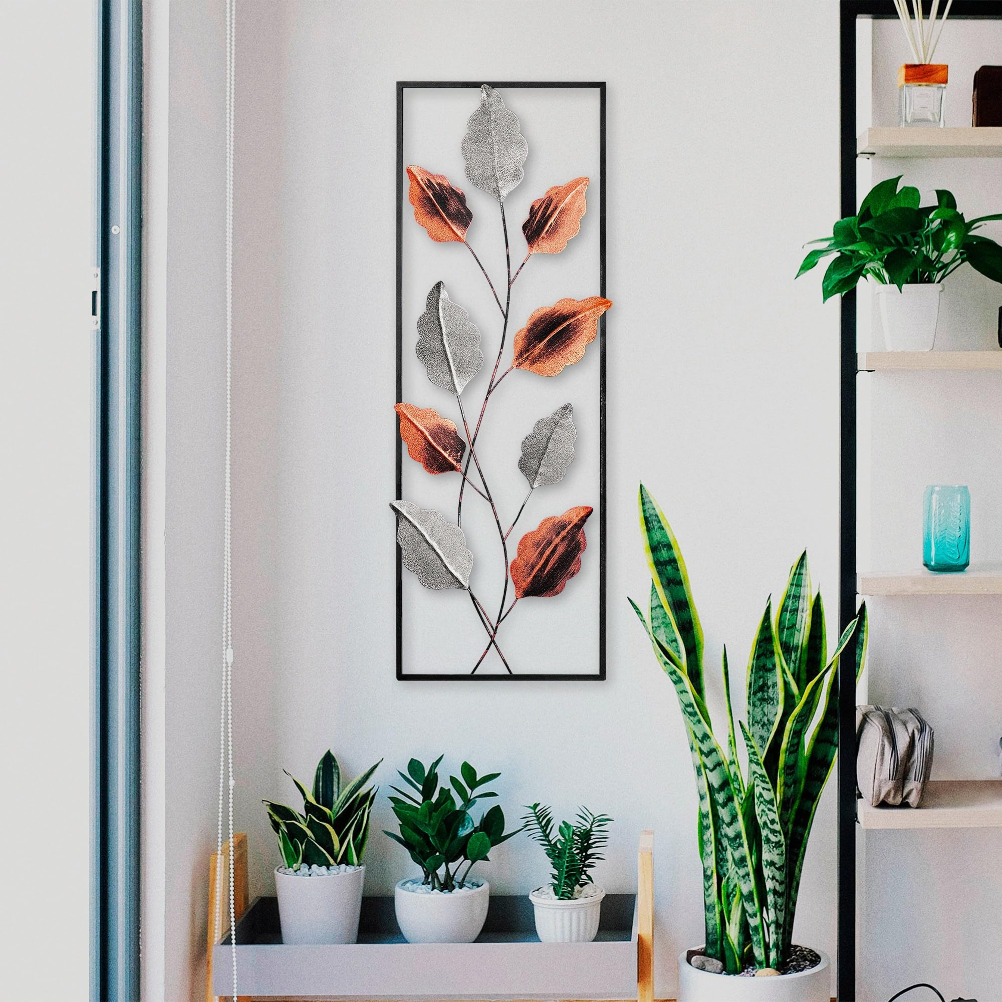 Handmade Decorative Metal Wall Accessory, 32 x 90 cm, 100% Metal (1.5 mm), Unique Hand-Painted Design, Perfect for Home Decor and Personal Touch