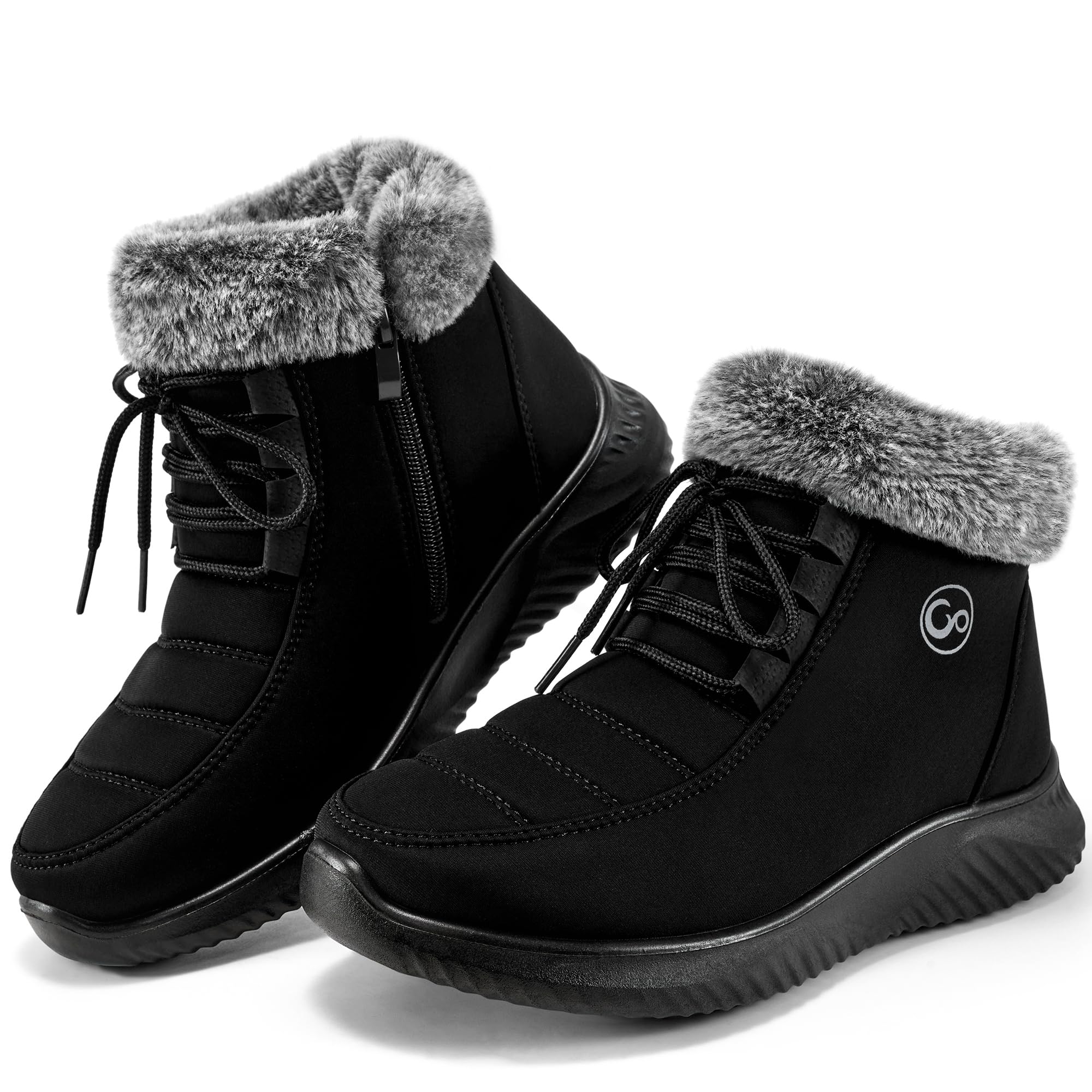 Alicegana Winter Boots for Women Warm Fur Lined Snow Shoes Slip on Ankle Booties Comfortable Anti Slip Outdoor Boots