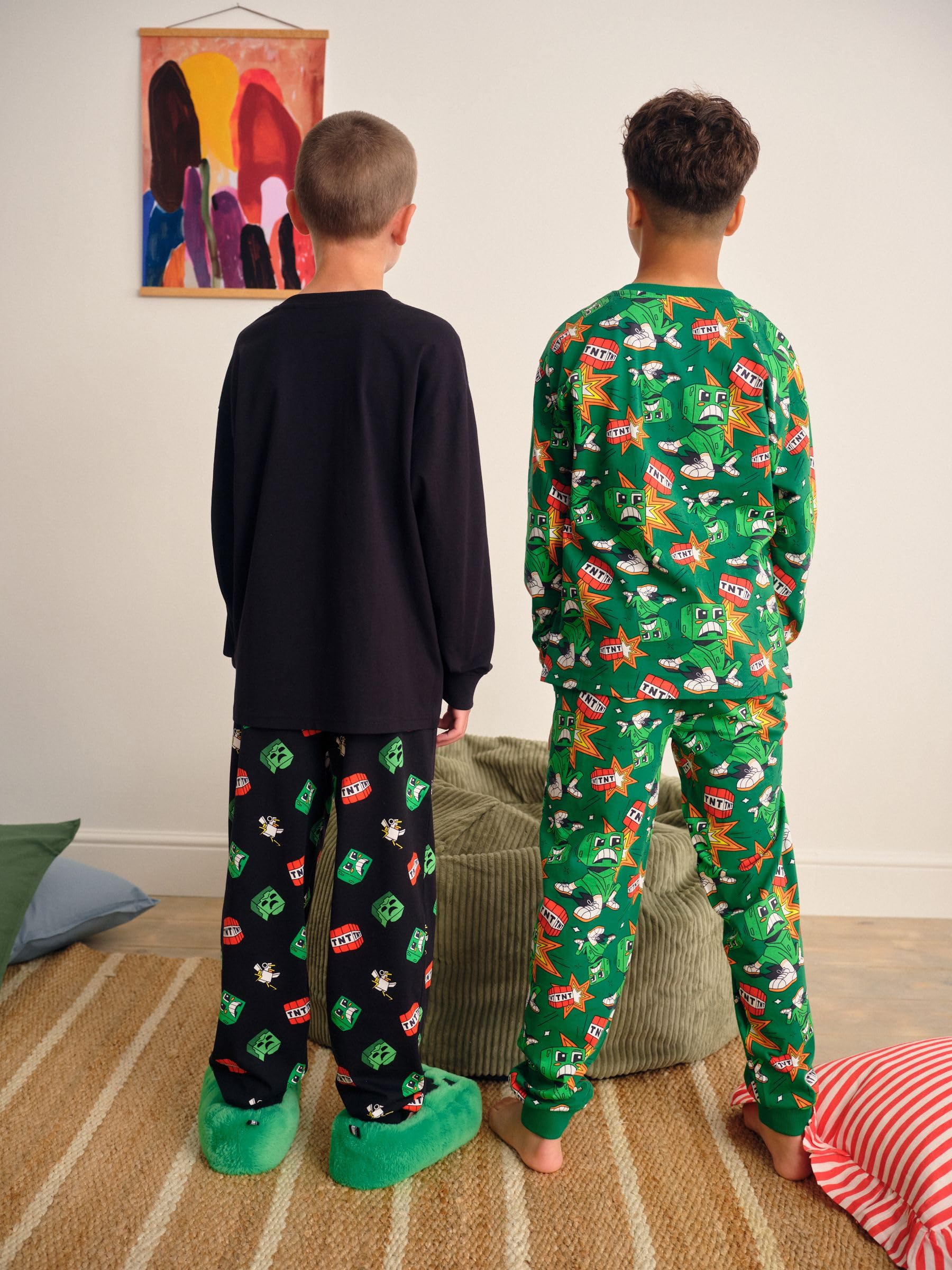 NEXT Ragazzo Confezione 2 Pigiami con Pantaloni da Jogging | Bambino, Standard, Mid Rise, Pull On, 100% cotone