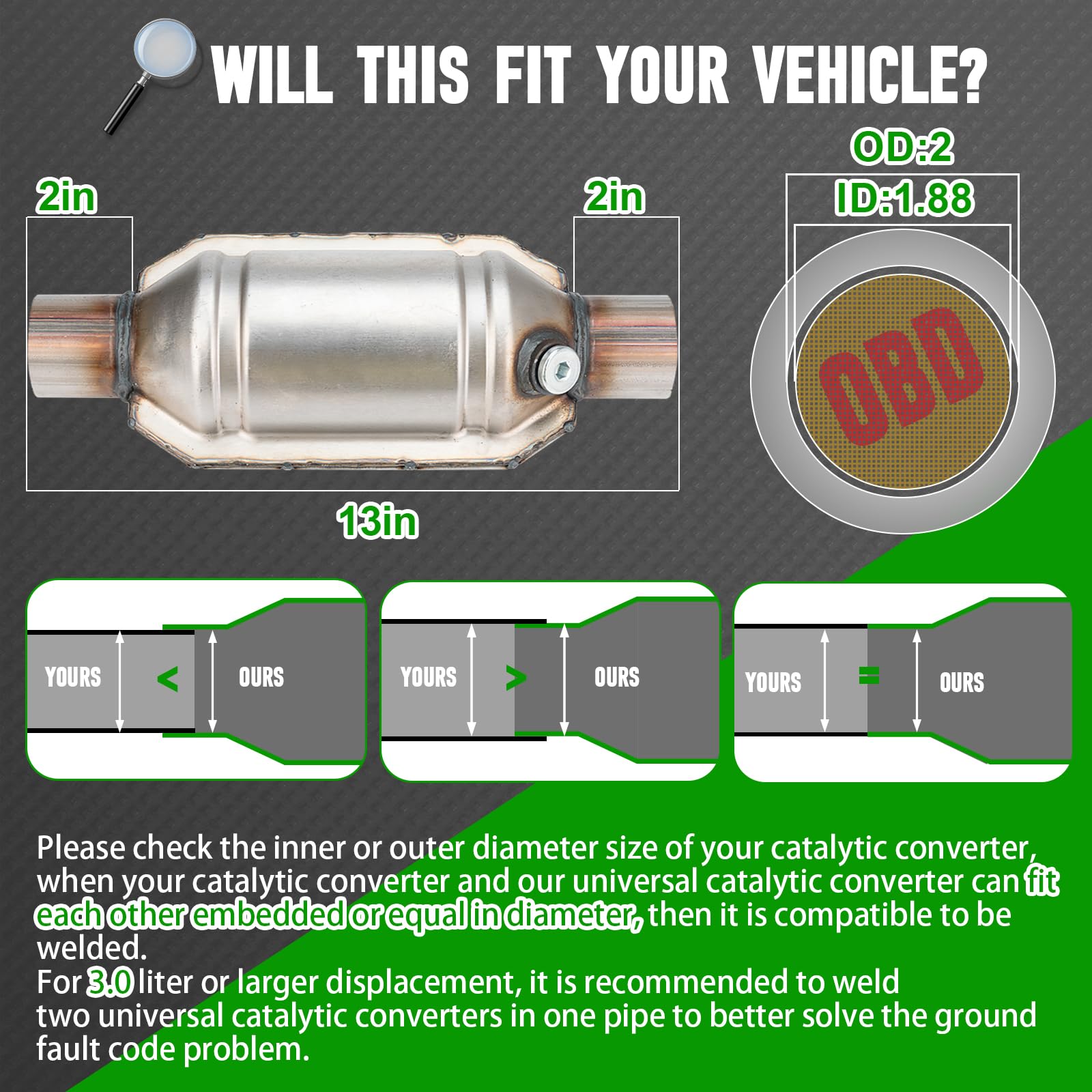 GP2 TB2 触媒コンバーター Amazon | FOMIUZY 2インチ 2インチ インレット/アウトレット触媒