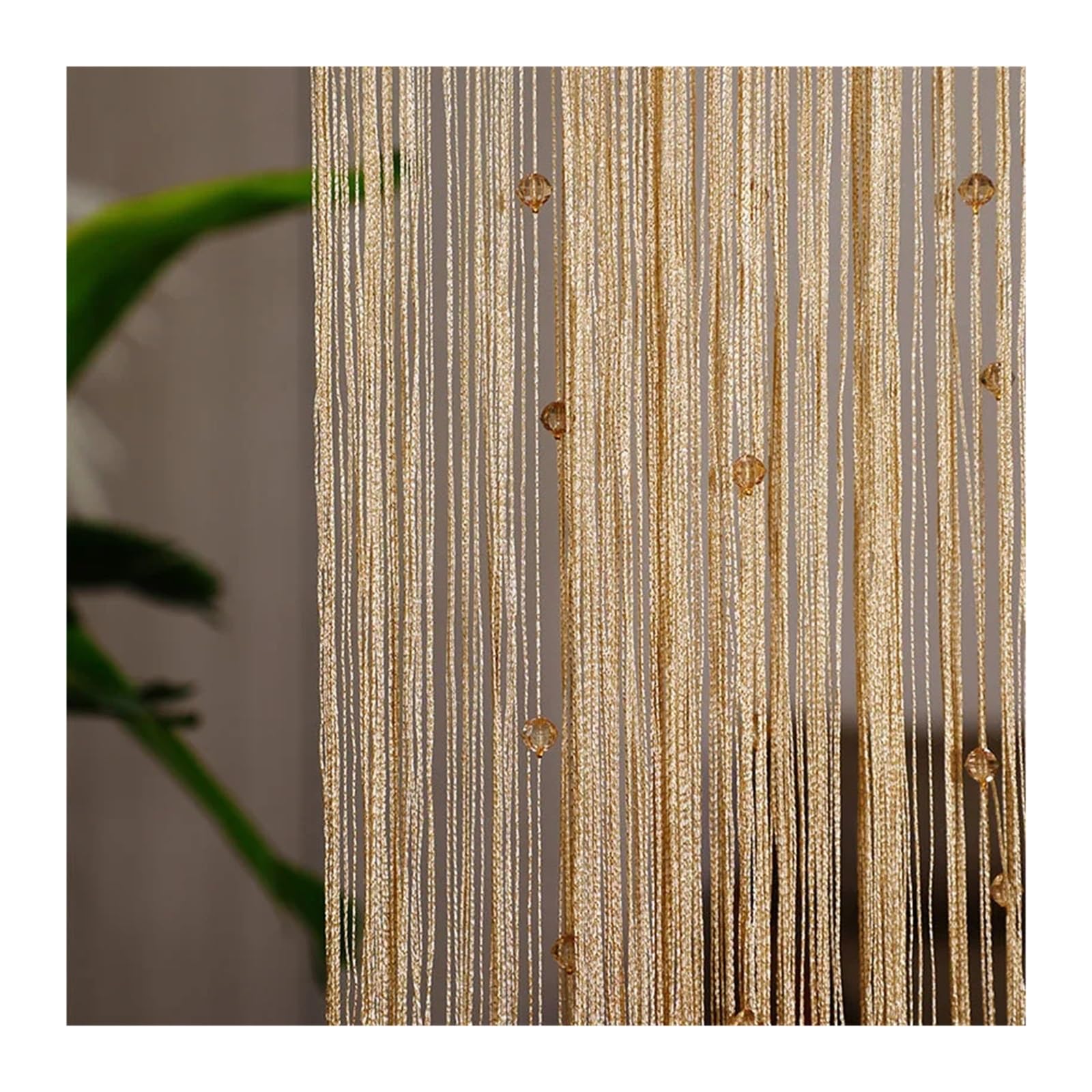 LPATEBCVU Beaded Door Curtain Beaded Curtain Door String Curtains for Doorway Tassels Beads Hanging Fringe Hippie Room Divider Window Hallway Entrance Bedroom(Champagne)
