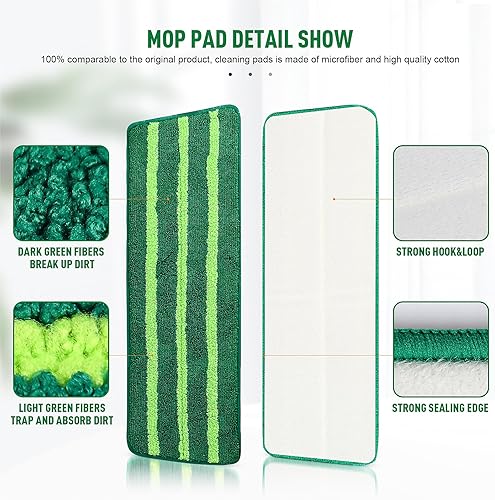 Miniatura 3 de Paquete de 6 cabezales de repuesto para trapeador Libman Freedom, repuestos de repuesto de fregona de microfibra reutilizables, almohadillas de