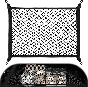 Yimomoyi Cargo Net, Car Boot Net 80 60cm Car Trunk Net with 4 Hooks