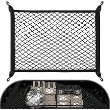Cargo Net 8060cm, Car Trunk Net Elastic Nylon Baggage, Car Trunk Net with 4 Hooks, Storage Organizer Car Net for Car Boot Vehicle Van SUVBlack