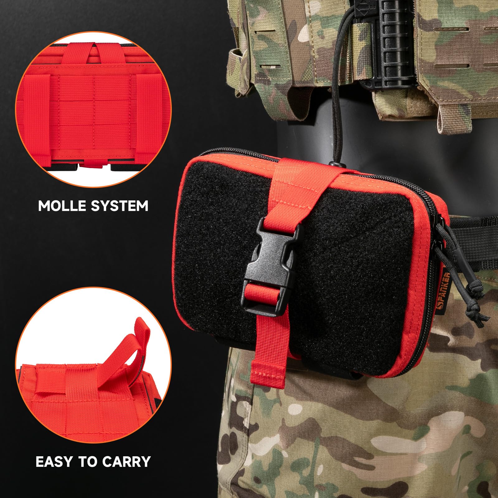 EXCELLENT ELITE SPANKER Rip Away Tactical Medical Pouch – IFAK Erste-Hilfe-Tasche Für Outdoor & Notfälle (Rot) EXCELLENT ELITE SPANKER Rip Away Tactical Medical Pouch – IFAK Erste-Hilfe-Tasche Für Outdoor & Notfälle (Rot)