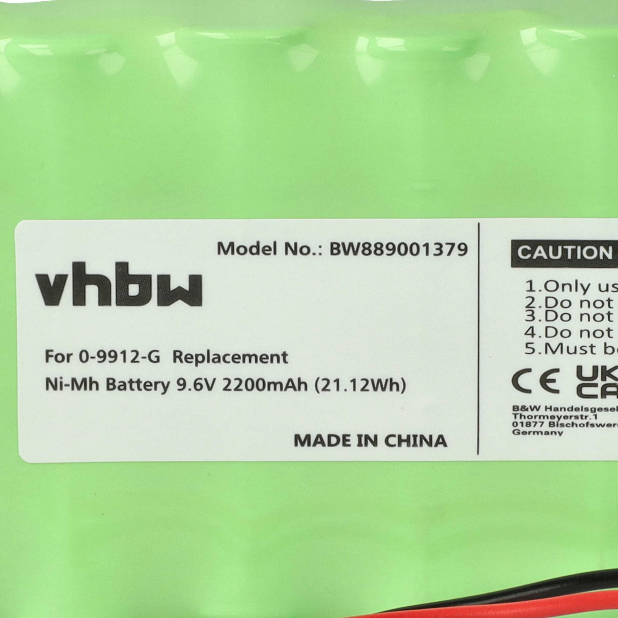 vhbw 2x batteria sostituisce Visonic 100729, GP220AAH8BMX, GP130AAH6BMX per sistema d'allarme (2200mAh, 9,6V, NiMH)