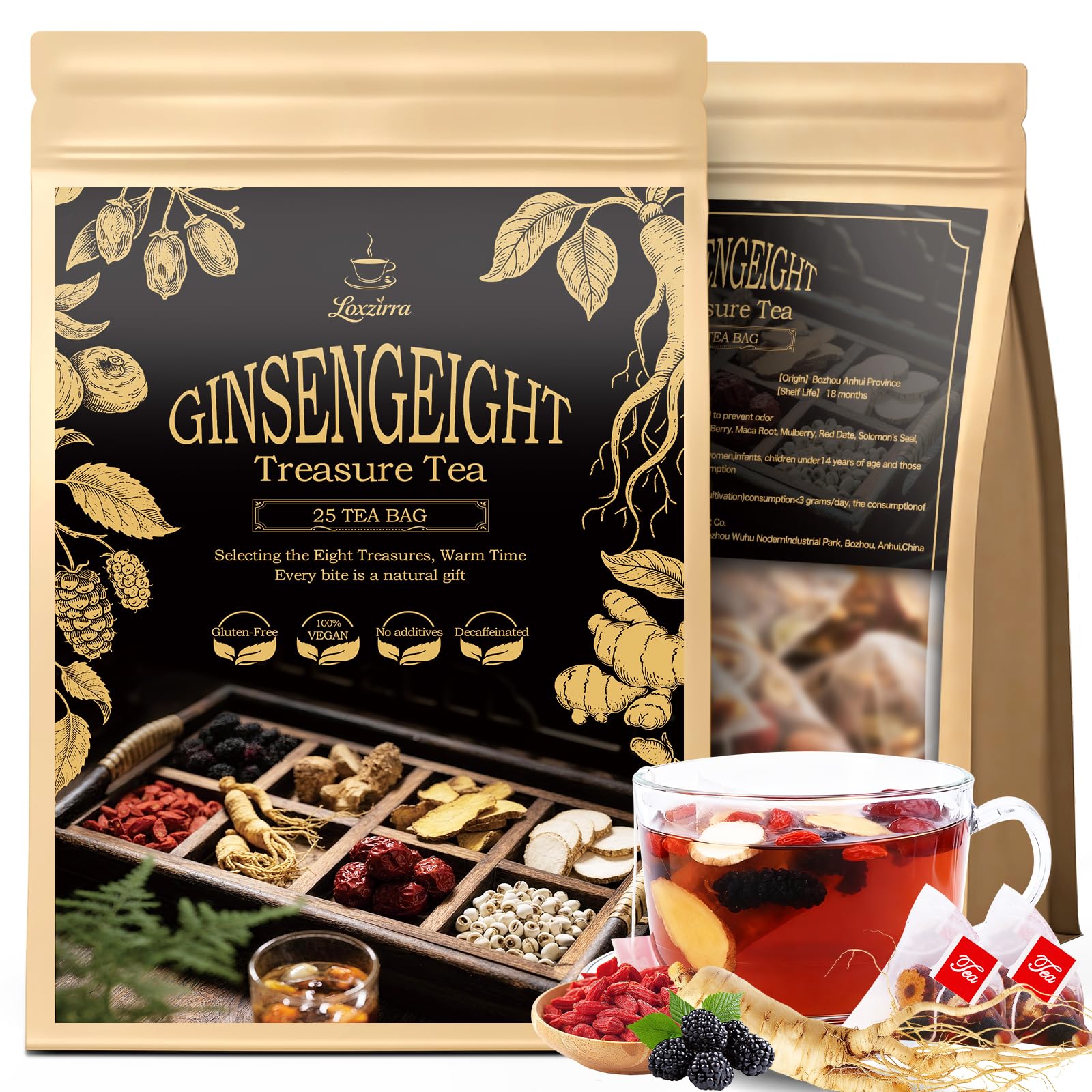 Amazon.com : Kidney Tea Formula Ginseng Six Treasure Tea, Kidney