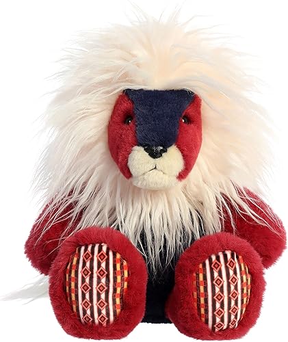 Aurora® Exquisito Luxe Boutique™ Asha Lion™ Peluche - Elegancia Lujosa - Deleite Sensorial - Rojo 12 pulgadas