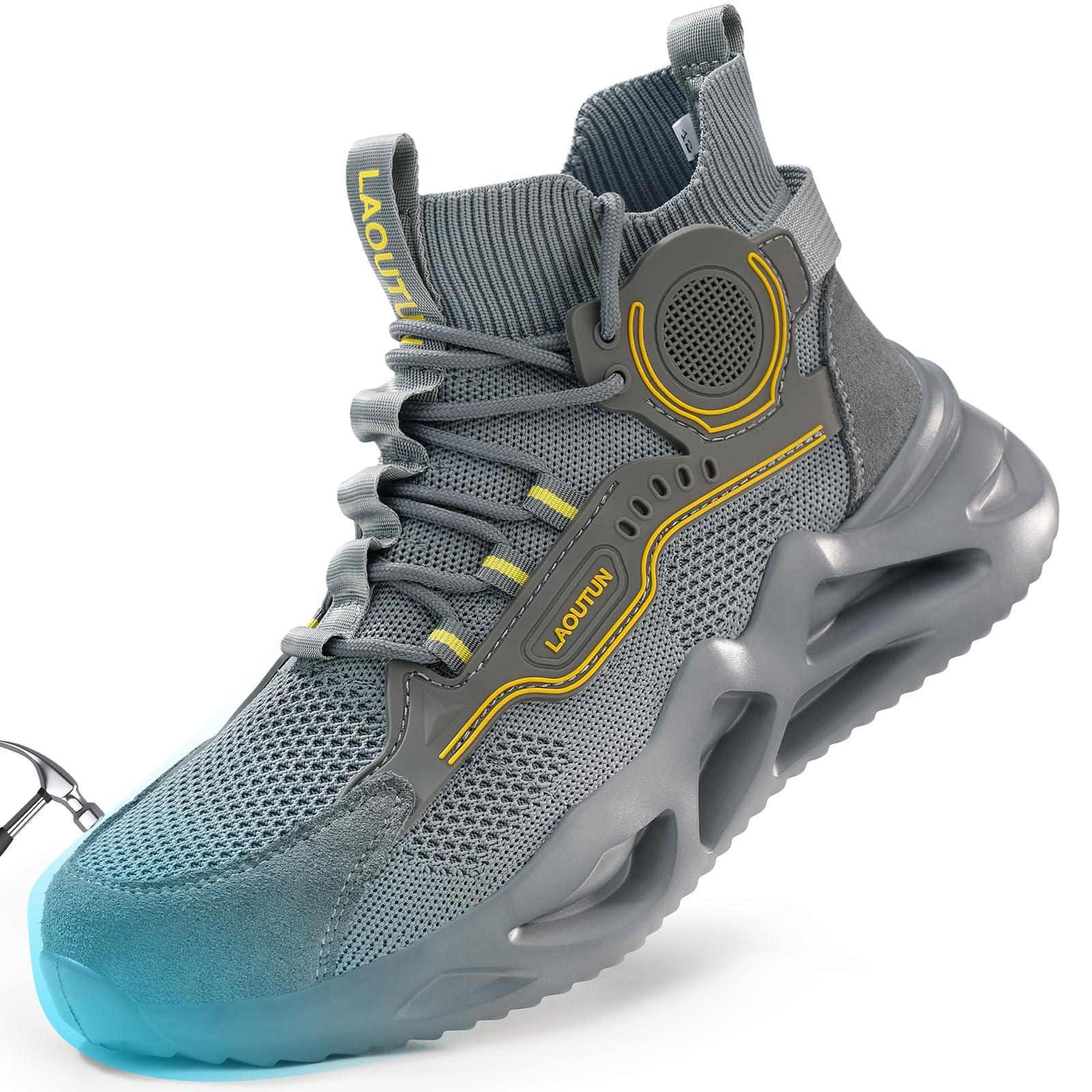 LAoutun Steel Toe Shoes for Men Work Shoes Safety Sneakers Lightweight