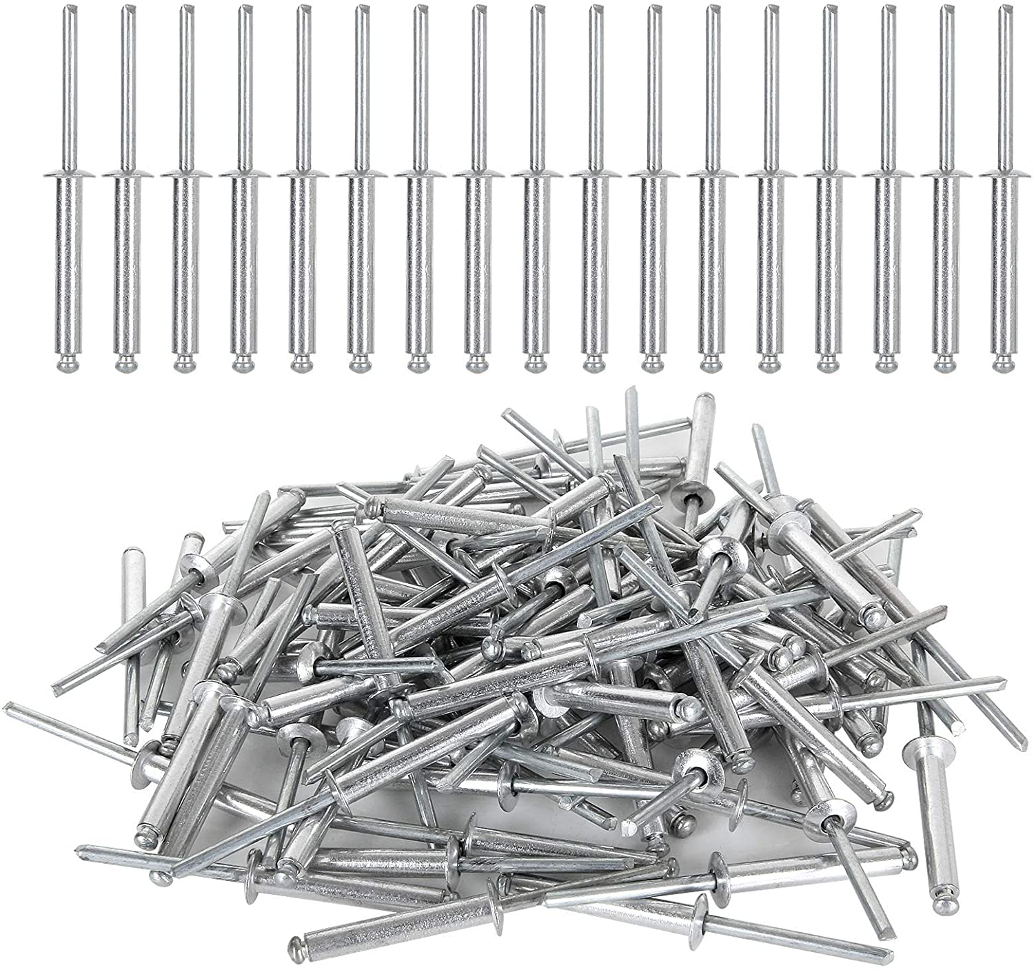 GETJZAluminum Blind Rivets 3/16 inch Diameter Self-Plugging Open End Decorating Fastener Nails Rivets Core Pulling Rivets