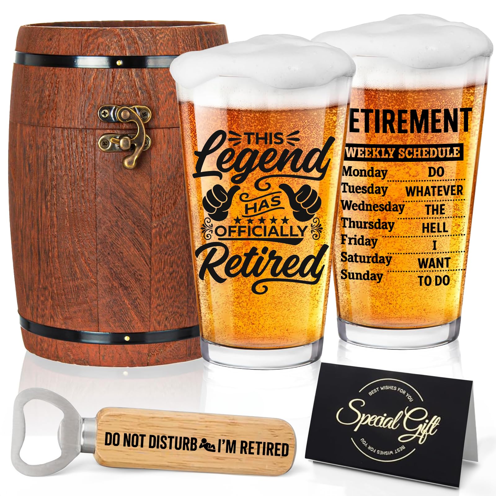 Joybble Retirement Gifts for Men, Retirement Beer Glass - This Legend HAS Officially Retired - Valentine's Day Gifts for Men, Beer Glass 480ml, Ideas Retiring Presents for Grandpa, Dad, Husband