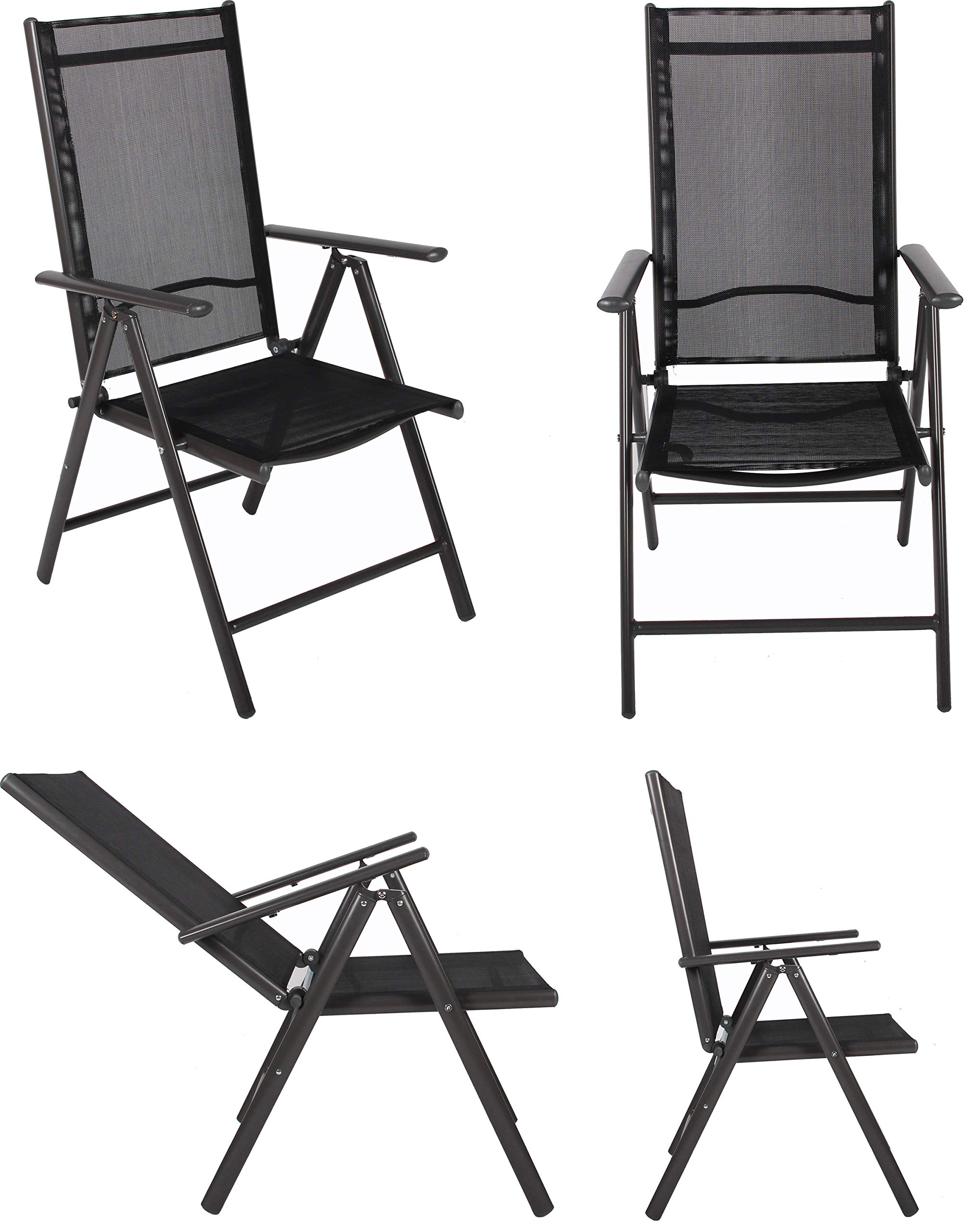 VCM 7 TLG. Gartenmöbel Set | Sitzgruppe Essgruppe | 1x Tisch, 6X Stühle | Tisch Maße ca. H. 76 x B. 189 x T. 90 cm | Stühle 189 SW Anthrazit