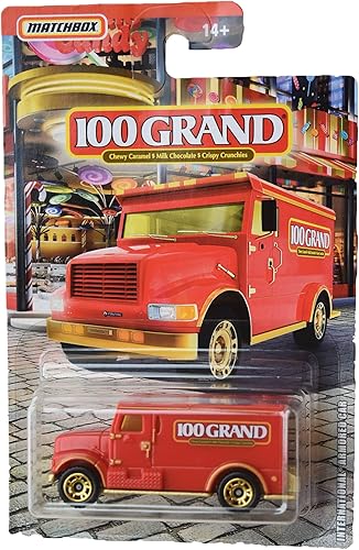 Matchbox Molde a presión con temática de caramelo (coche blindado internacional, rojo)