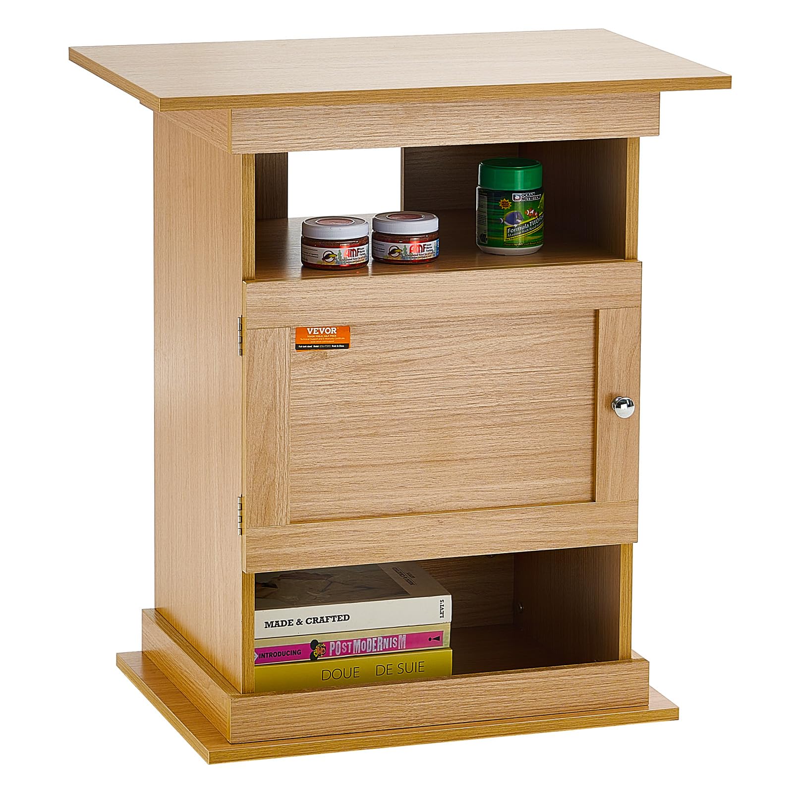VEVOR Aquariumständer, 20 Gallonen Fischtankständer, 64 x 40 x 72 cm MDF Schildkrötentankständer, 76 kg Tragkraft, Reptilientankständer mit Aufbewahrung, Schrank und Hardware-Kit, Lindenholzfarbe
