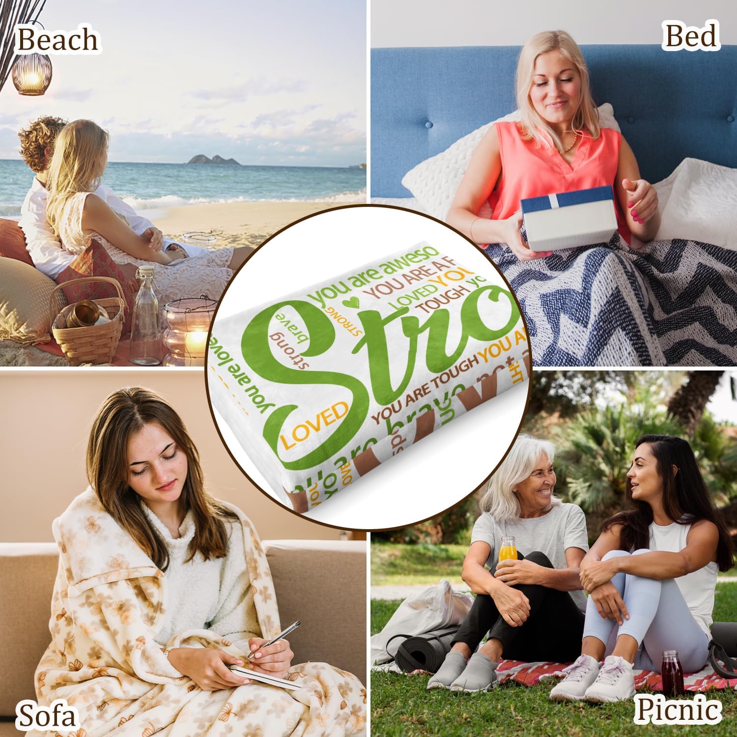 Super Soft Hug Blanket - Cancer Care Gifts for Women Men - Inspirational Get Well Soon Blankets for Mom, Grandma, Daughter, Friend, Post Surgery Recovery, Chemo Support Throw (50" x 60") - Image 5