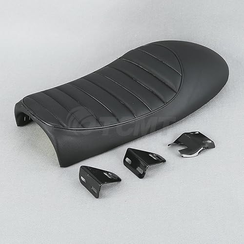 Silla de montar TCMT, cojín de asiento vintage para Honda CB CL, sillín plano, para modelo Cafe Racer., Negro