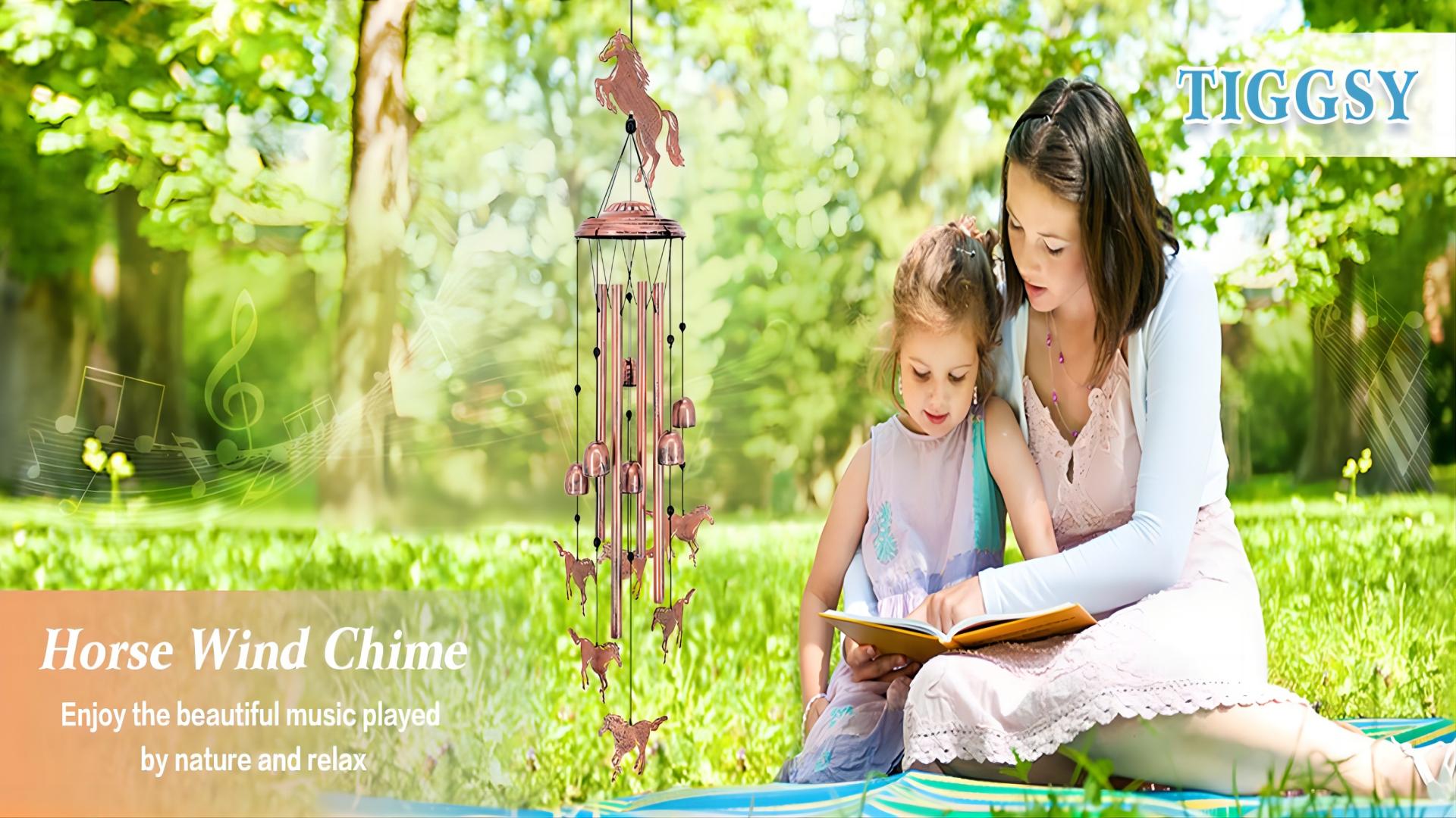 Carillon éolien En Forme De Cheval Pour L'extérieur - Tubes En