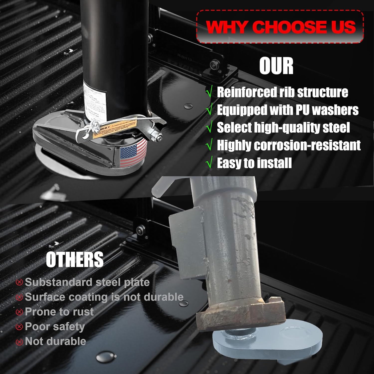 6" Offset Gooseneck Hitch Extender,Gooseneck Trailer Hitches, Heavy Duty Reinforced Rib Structure with 20000 lbs GTW/5000 lbs VTW,2-5/16" Diameter,GNXA4085 4PU Washers Included