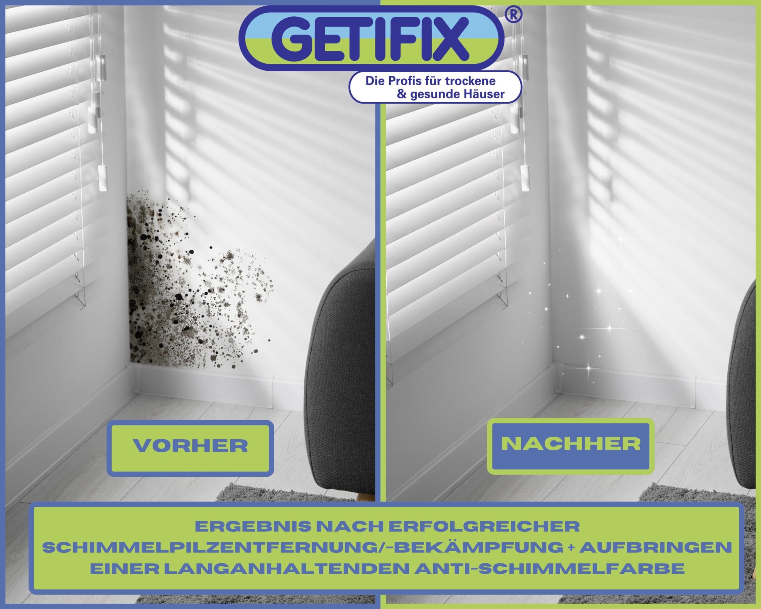 Schimmelentferner Spray (chlorfrei) 0,5 l + Schimmelfarbe Weiß 5 l, effektives Duo für die Schimmelentfernung und nachhaltigen Schutz vor Neubefall, für viele Wände geeignet