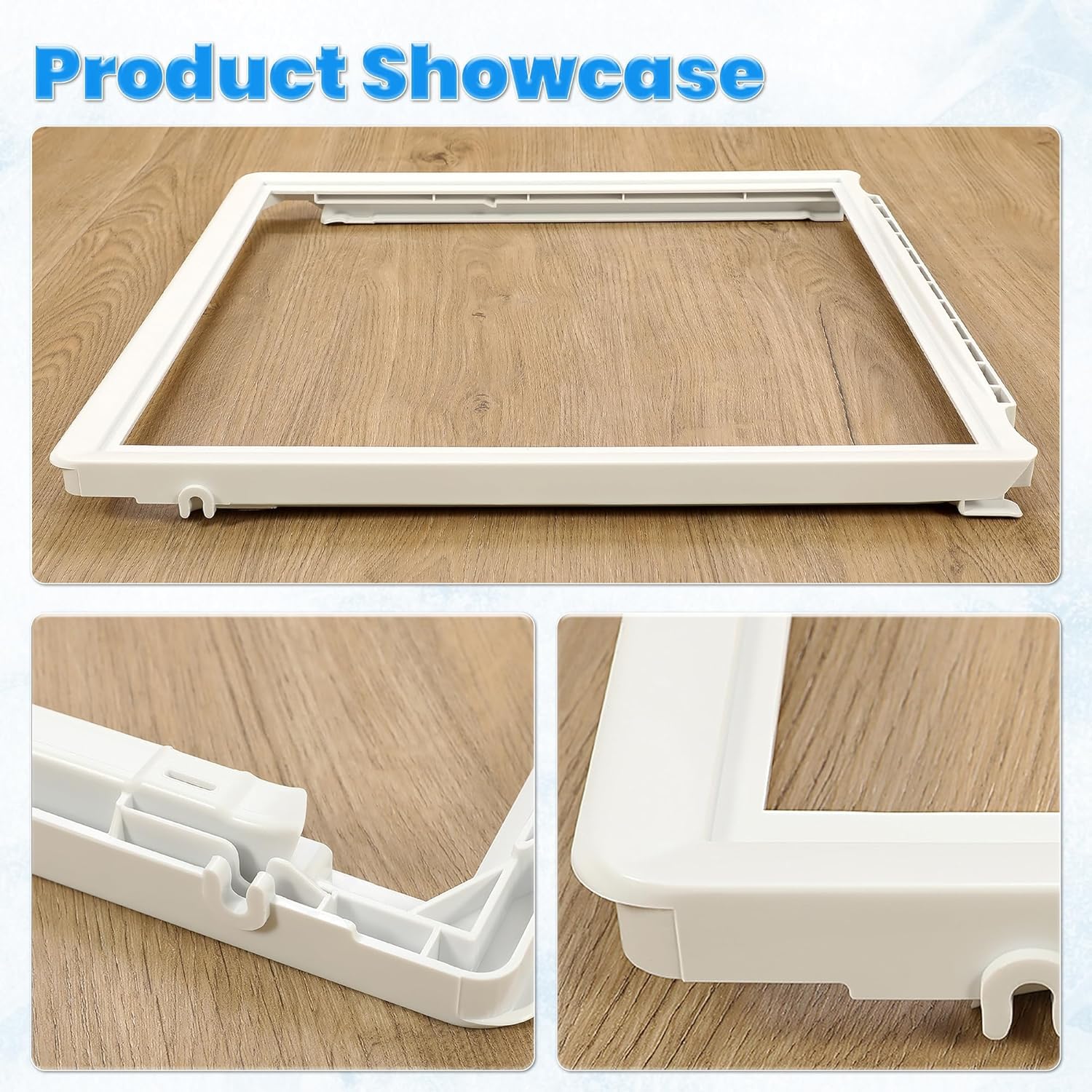 Kojem 241969501 Refrigerator Shelf Frame W/O Glass Compatible with Electrolux Frigidaire Kenmore Whirlpool Refrigerator Crisper Pan Cover Replace for AP4433007 1512992 AH2363832 EA2363832 PS2363832