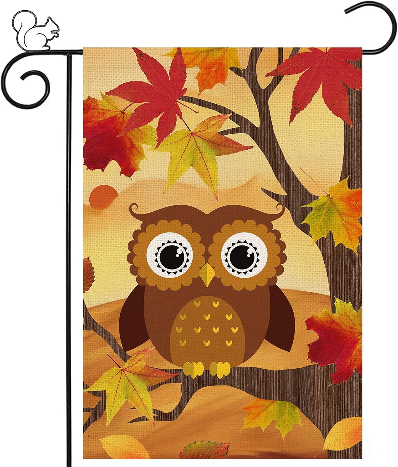 Happy Fall Garden Flag, Owl Maple Leaves Yard Flags 12 x 18 Vertical Double Sized Seasonal Autumn Porch Sign for Halloween Thanksgiving Harvest Holiday Home Yard Farmhouse Outdoor : Patio, Lawn & Garden