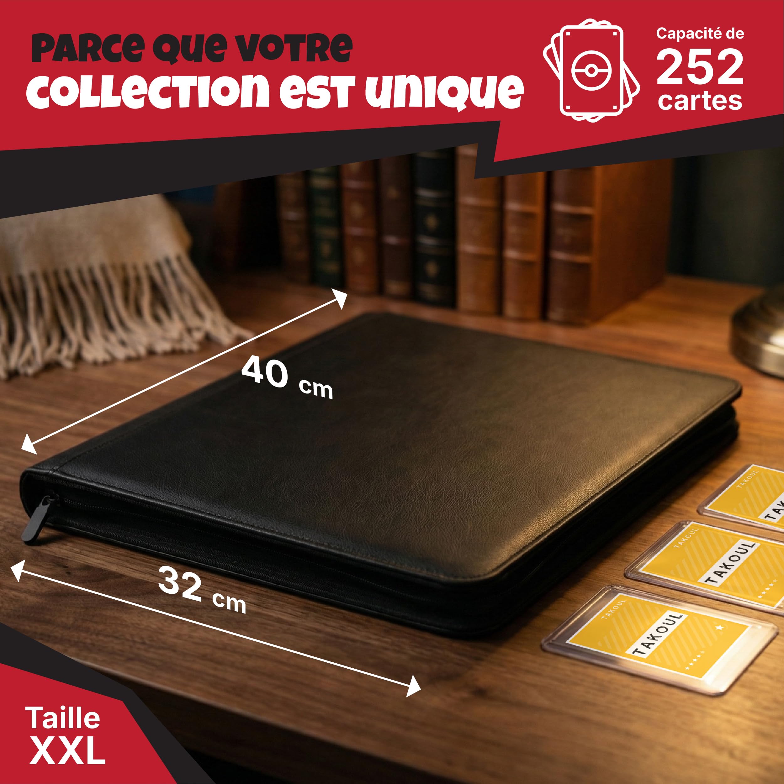 Raccoglitore toploader Premium | Album di archiviazione per carte rigide a prova di polvere e umidità | Progettato per 252 toploaders | Caricamento laterale | Compatibile con top loader