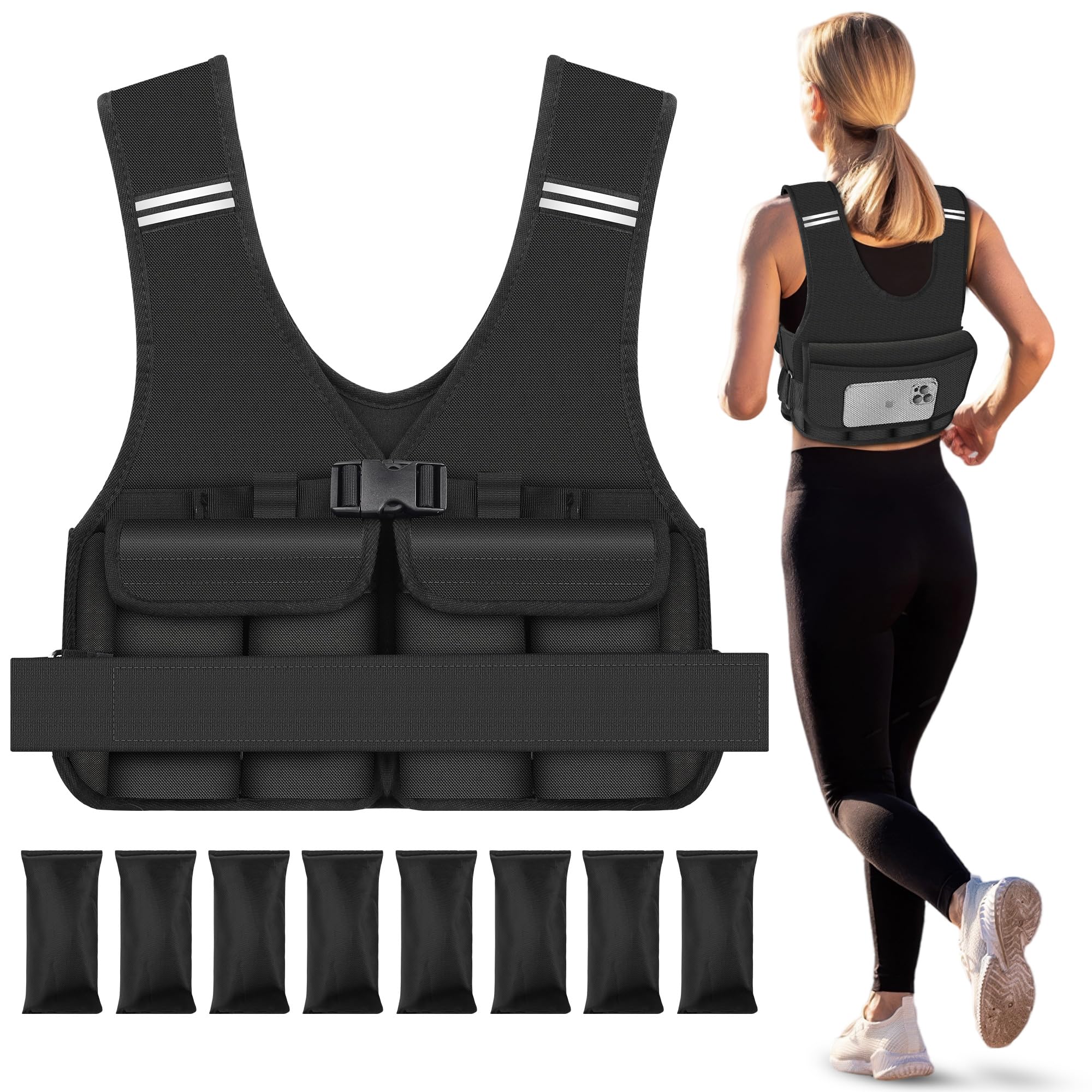 Adjustable Weighted Vest for Woman Men With Shoulder Pads 2-10 lbs 2-18 lbs Weighted Vest For Walking Running