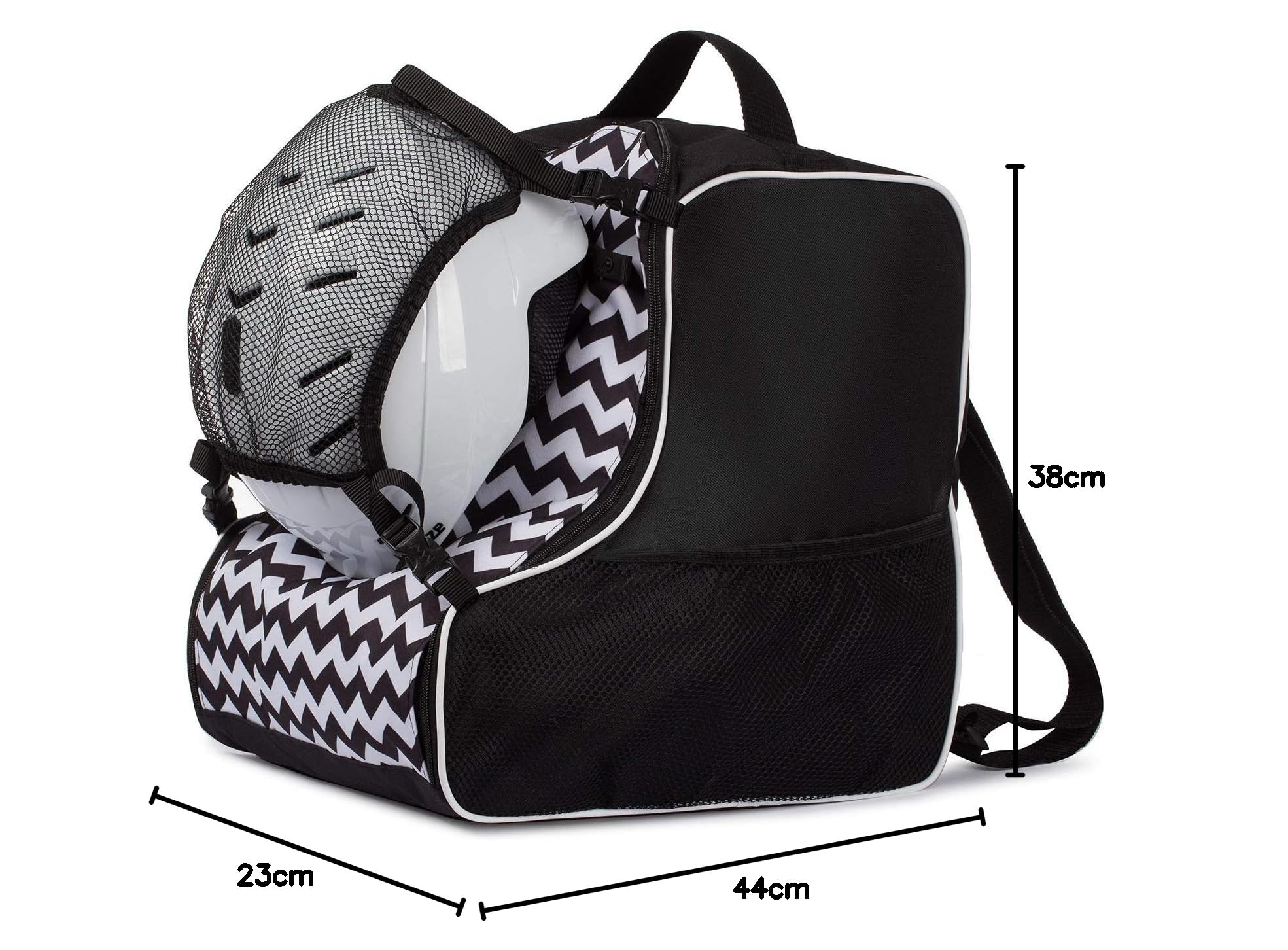Ferocity Ensemble Sac de Transport et Chaussures de Ski avec Compartiment pour Bâtons, Casque, Poche Filet Amovible Zig Zag [053]