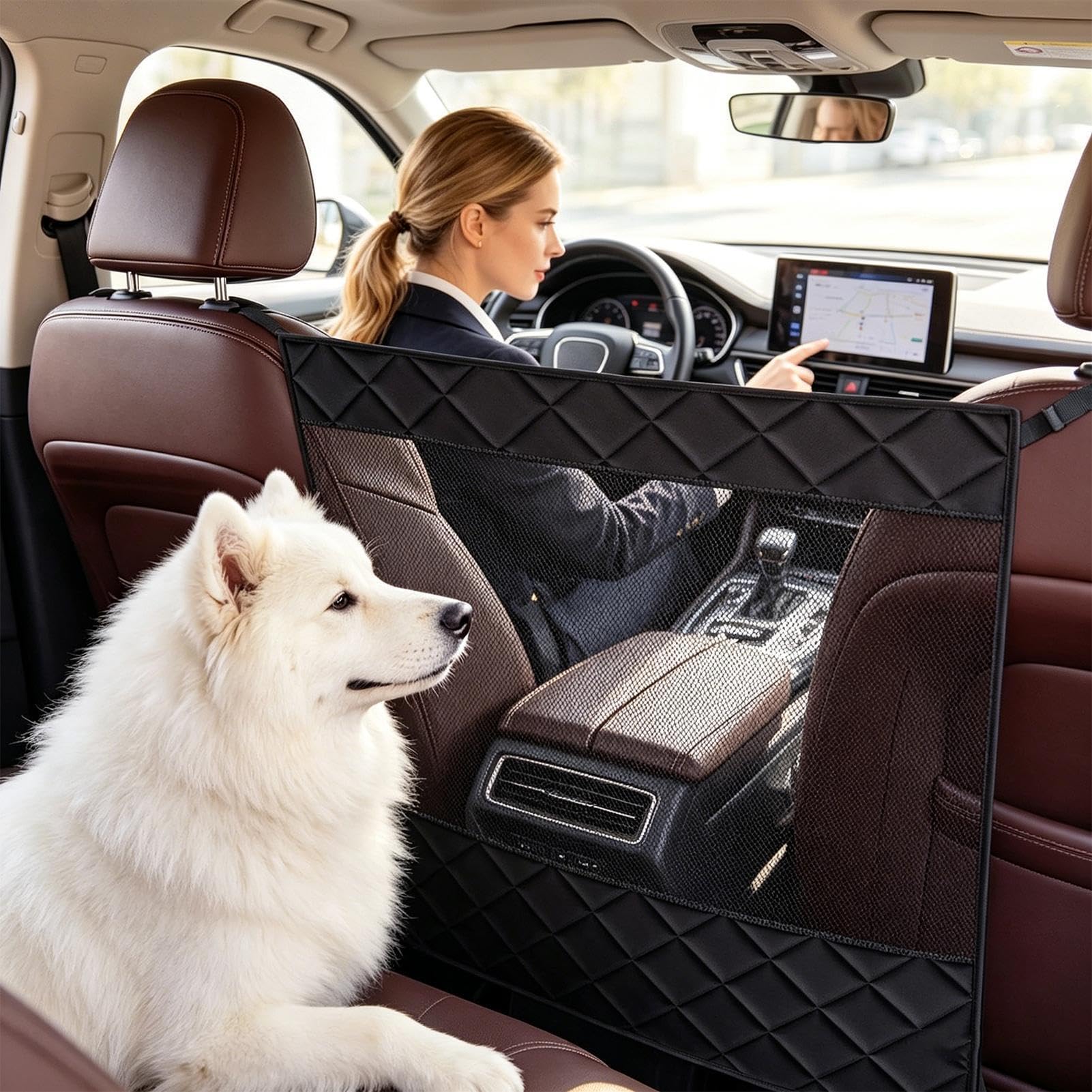 Barriera per cani per auto: separatore elastico rimovibile – Protezione sicura per i cani nello spazio posteriore dell'auto