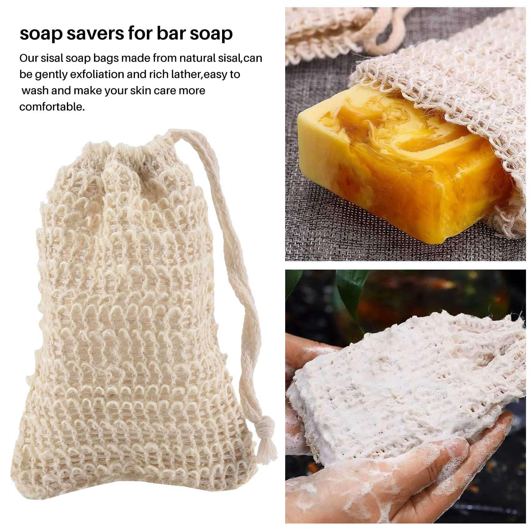 VENOAL 300 Piezas Bolsa de Jabón de Sisal de Baño de Ducha Bolsa de Jabón de Sisal Natural Soporte de Bolsa de Ahorro de Jabón Exfoliante