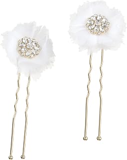 Darice David Tutera, Gold Flower with Rhinestones & Netting Bridal Hair Pin, 2 Piece