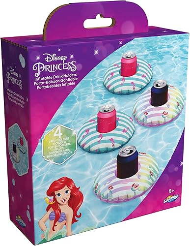 Miniatura 7 de Swimways Disney Princess - Porta bebidas flotantes, portavasos inflables para piscina y suministros para fiestas en la piscina, juguetes de sirenita
