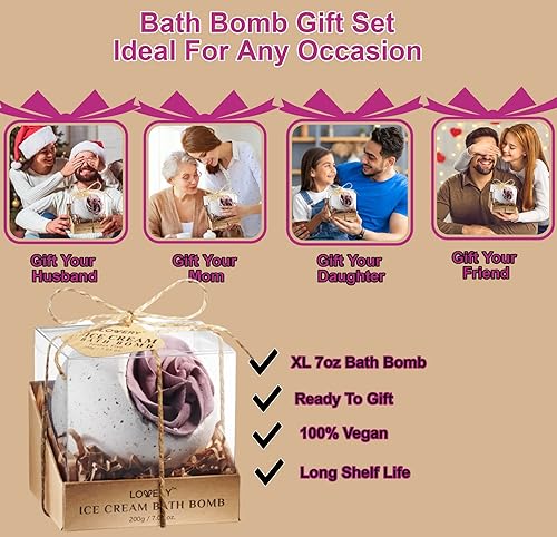 Miniatura 6 de Ideas de regalos de cumpleaños, bombas de baño de spa para niños, bola de baño de burbujas perfumada de helado, regalos de cumpleaños para niños y