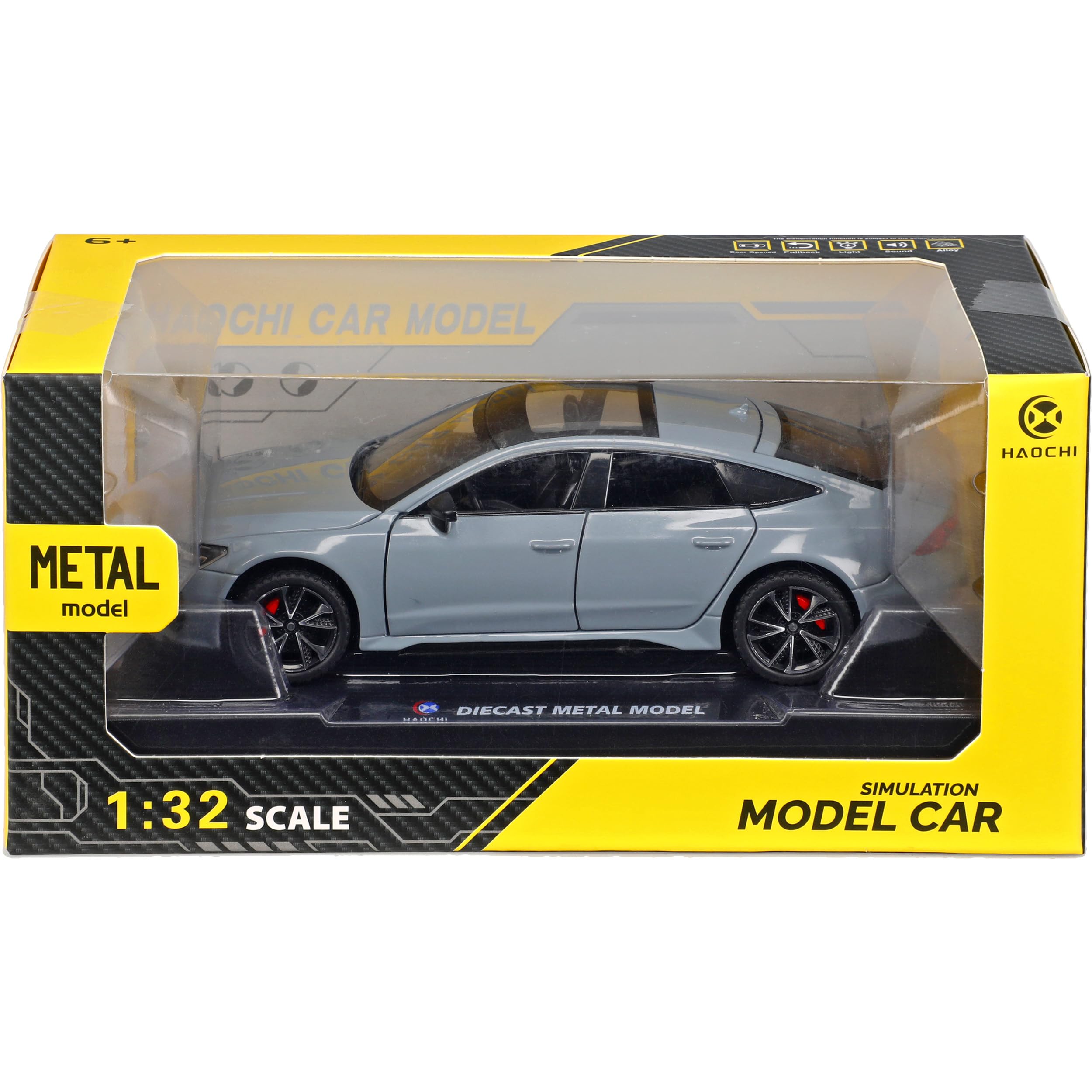 Generisch A*u*d*i A7 RS7 C8 Limousine Nardo Grau 2018-2025 mit Licht und Sound 1/32 Modell Auto